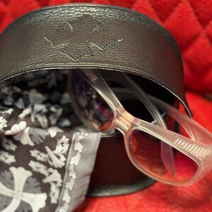 Chrome Hearts Lo Rita Shield Sunglasses – Translucent Grey Frame